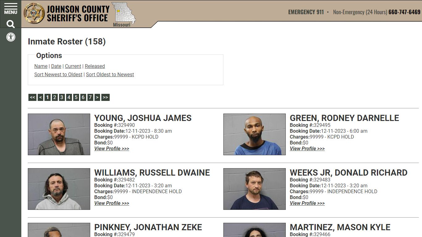 Inmate Roster - Current Inmates Booking Date Descending - Johnson ...
