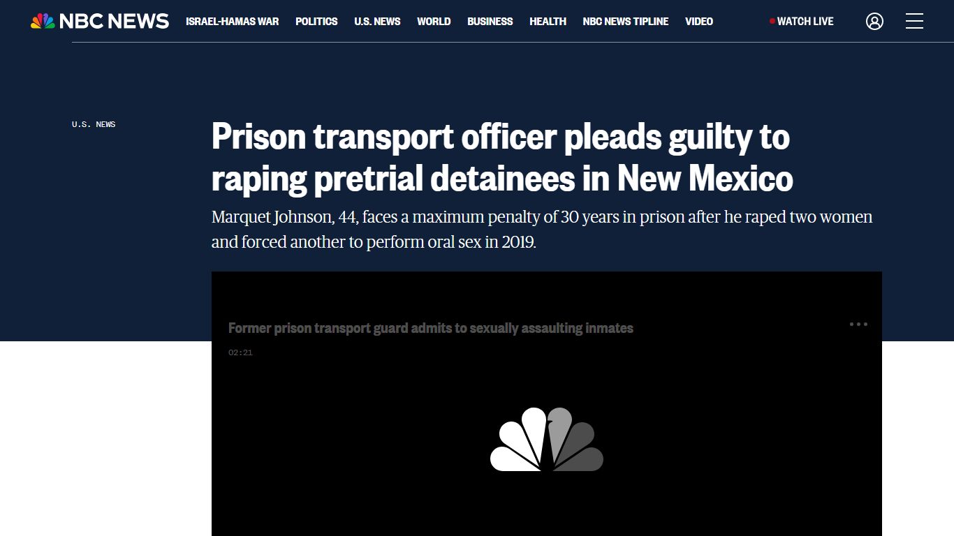 Prison transport officer pleads guilty to raping pretrial detainees in ...